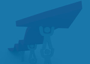 Illustration of people holding up an arrow to represent inflation concept.